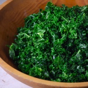 A bowl of massaged kale that will stay fresh longer and is ready to go whenever it's needed