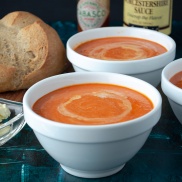 Classic, dairy-free tomato soup made with coconut milk. Easy, healthy, filling, plant-based, vegan recipe