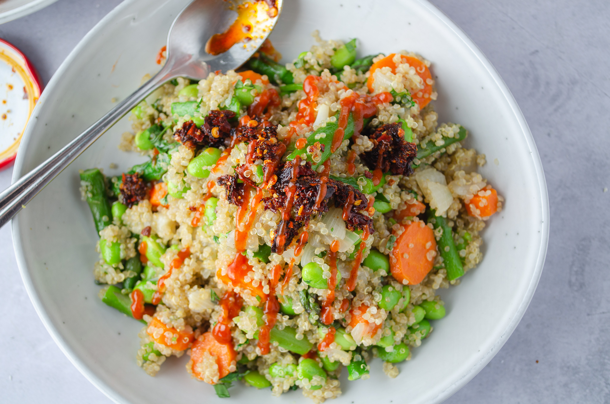 Quinoa Salad With Snap Peas Radishes and Carrots