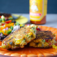 Quick and easy vegan creamed corn cakes