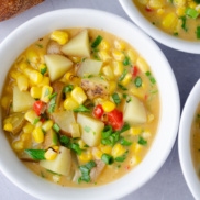 Simple and creamy, vegan, dairy-free corn chowder