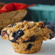 Ginger-smacked blueberry-walnut muffins that are vegan, egg-free, dairy-free, and can be made gluten-free