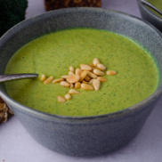 Quick, creamy, vegan, dairy-free broccoli "cheddar" soup