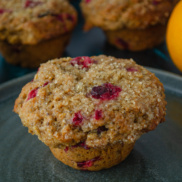 Holiday cranberry muffins that are satisfying, healthy, egg-free, vegan, and filling