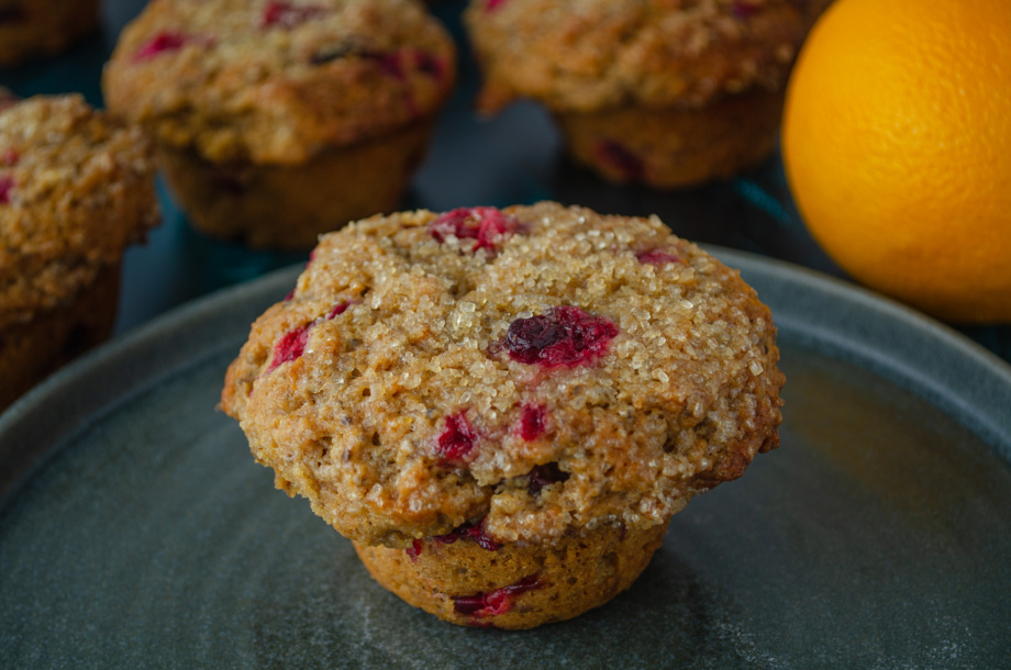 Holiday cranberry muffins that are satisfying, healthy, egg-free, vegan, and filling