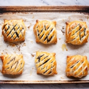 A festive, vegan alternative to beef wellington made with portobello mushrooms, caramelized onions, and a flaky, golden, puff pastry