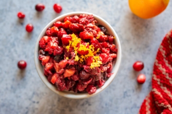 A bright bowl of cranberry relish