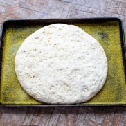 A sheetpan for pizza crust that's simple, quick, and turns out crispy and wonderful every time